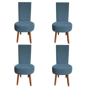 Kit 04 Cadeiras De Jantar Lisboa Sued Azul Tiffany D`classe Decor