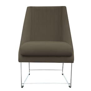 Cadeira Ana Base De Ferro Prata Suede Marrom Rato D`classe Decor