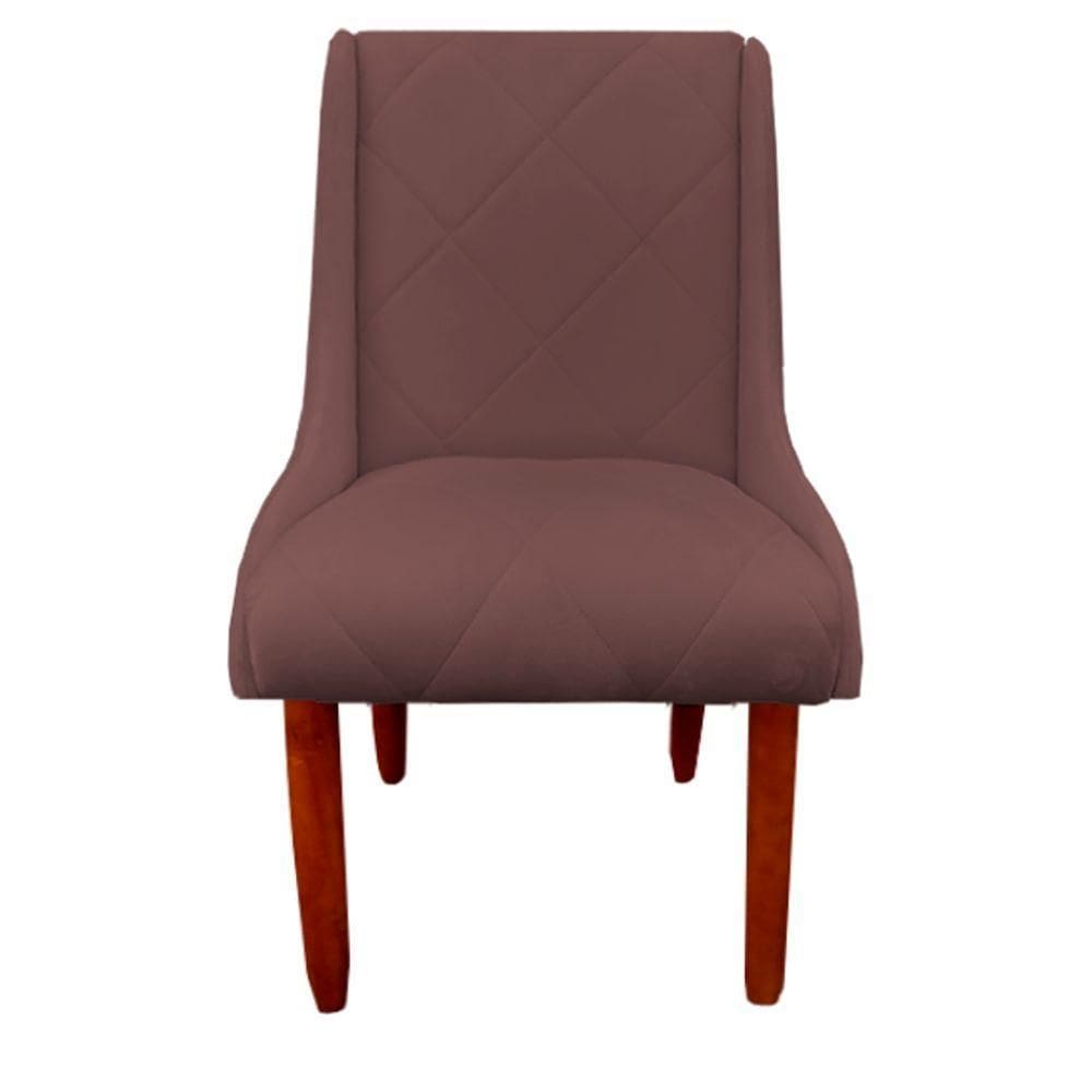 Cadeira Para Sala De Jantar Lizz Pés Palito Veludo Rosê D`classe Decor