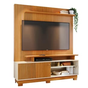 Estante Painel Para 75 Pol 160cm Anny Z10 Off-cinamomo - Mpozenato