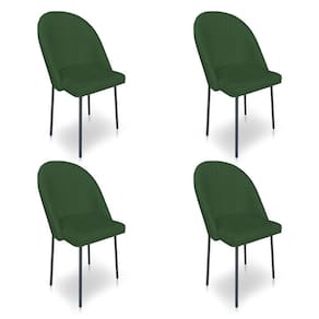 Kit 04 Cadeiras De Jantar Virginia Sued Verde Pés De Ferro Preto Dclasse Decor