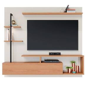 Painel Bancada Suspensa Para Até 58 Pol. Maragogi Off White-freijó - Colibri