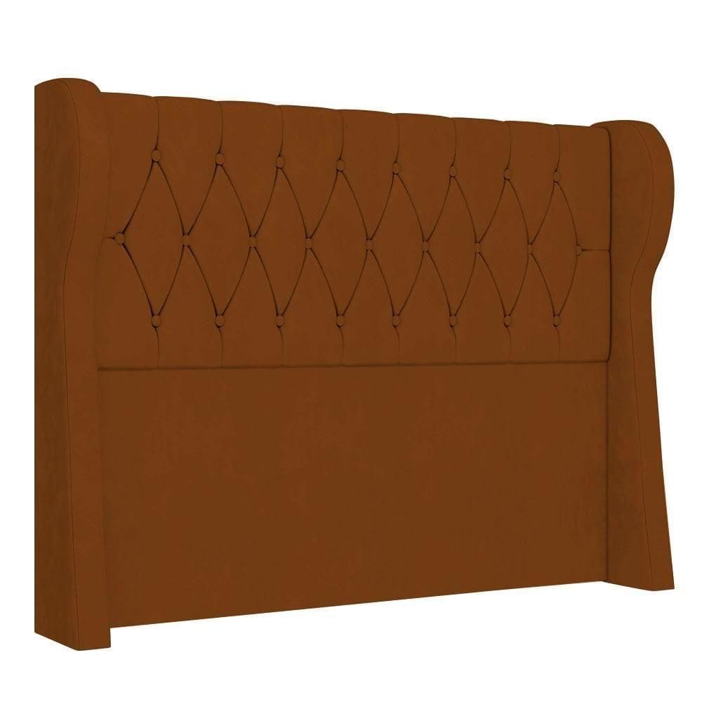 Cabeceira Casal King Cama 195cm Malva I02 Veludo Terracota - Mpozenato