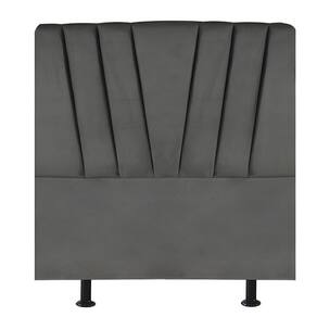 Cabeceira Estofada Cama Solteiro 100 Cm Ariel Suede Cinza