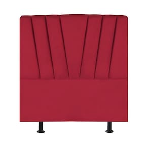 Cabeceira Estofada Cama Solteiro 100 Cm Ariel Suede Vermelho