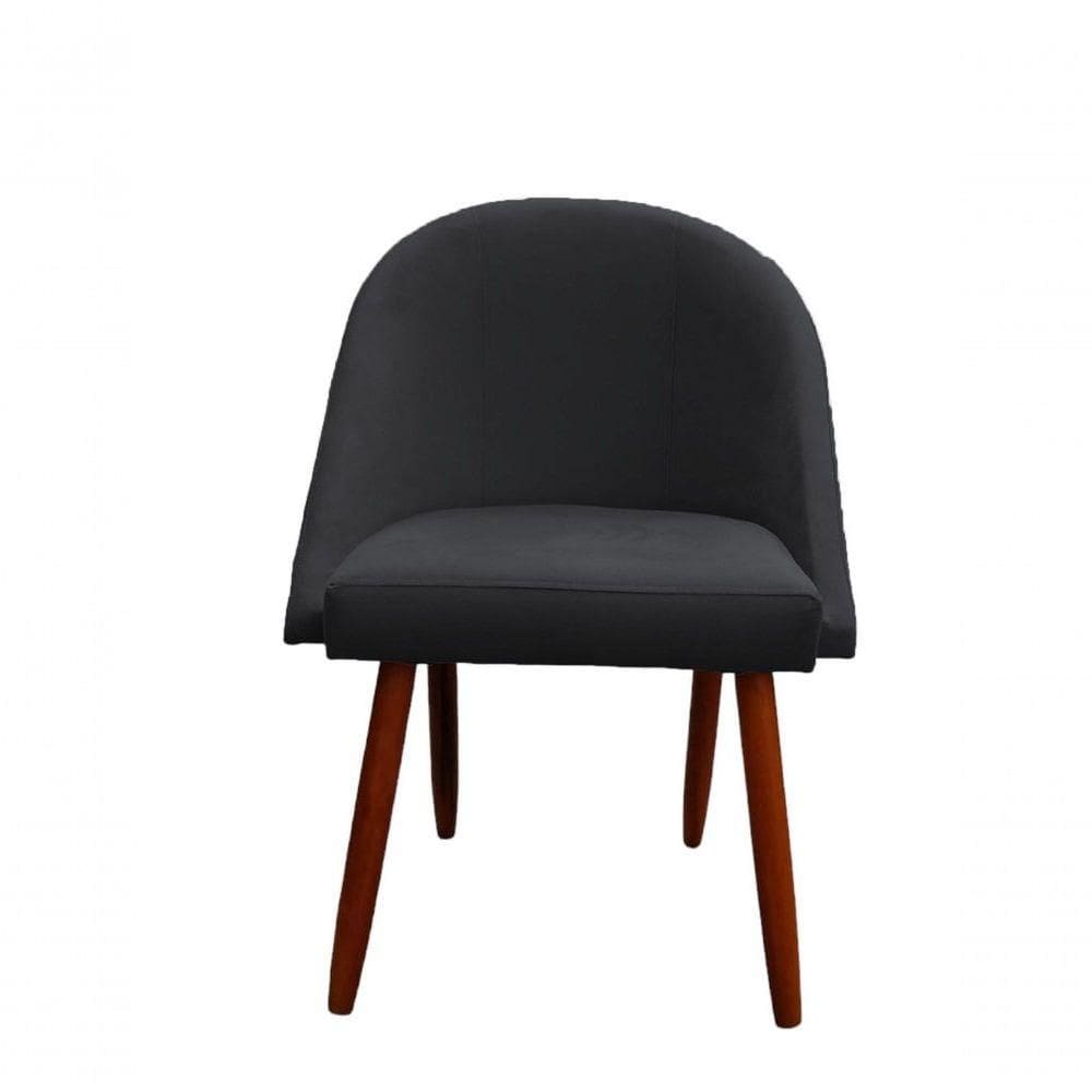Cadeira Poltrona Arredondada Suede Grafite D`classe Decor