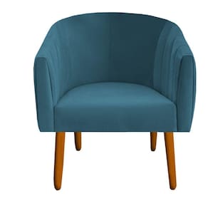 Poltrona Julia Decoração Salão Cadeira Escritório Recepção Estar Amamentação Suede Azul Tiffany D`classe Decor