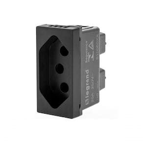 Tomada 2p+t 20a 250v B.parafuso 1m Preta 615060pt