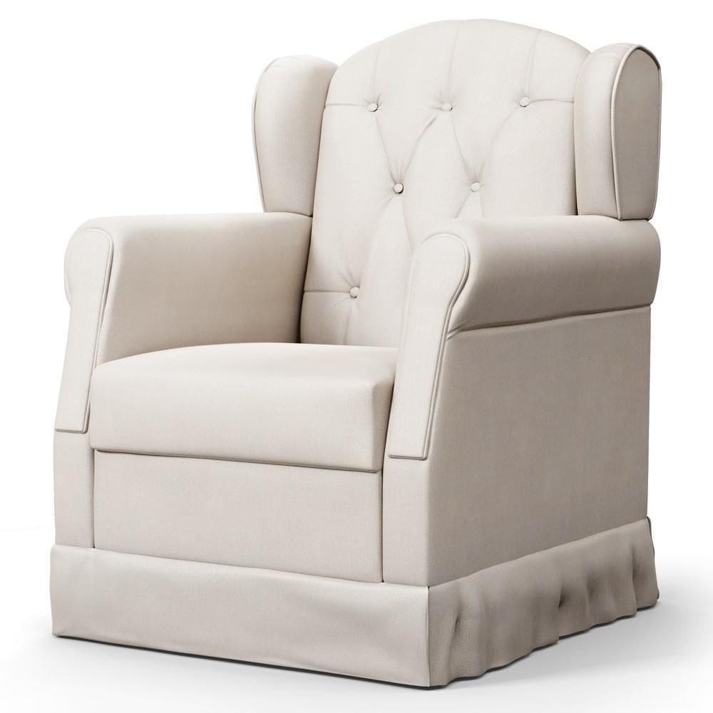 Poltrona De Amamentação Fixa Letícia Suede Bege - Phoenix