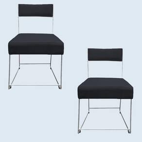 Kit 02 Cadeiras Atena Base De Ferro Maciço Prata Veludo Grafite D`classe Decor