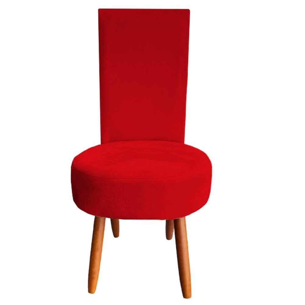 Cadeira De Jantar Lisboa Sued Vermelho D`classe Decor
