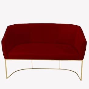 Namoradeira Julia Base De Ferro Suede Vermelho D`classe Decor