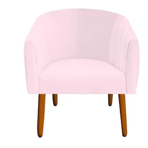 Poltrona Julia Decoração Salão Cadeira Escritório Recepção Estar Amamentação Suede Rosa Bebê D`classe Decor