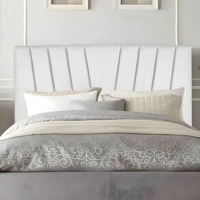 Cabeceira Solteiro Cama Estofada 100 Cm Lile Suede Branco