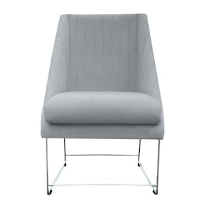 Cadeira Ana Base De Ferro Prata Suede Bege D`classe Decor