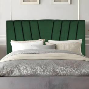 Cabeceira Solteiro Cama Estofada 100 Cm Lile Suede Verde