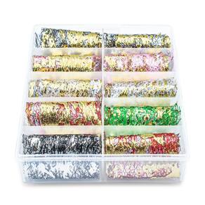Nail Foil Unhas Dourado/Prata 10 Rolos 40cm - Decoração