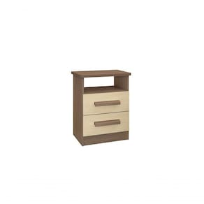Mesa De Cabeceira Firenze 2 Gavetas Com Nicho - D` Doro Castanho-linho