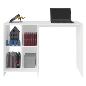 Mesa Escrivaninha 4 Nichos 110 Cm Trix Branco Arly