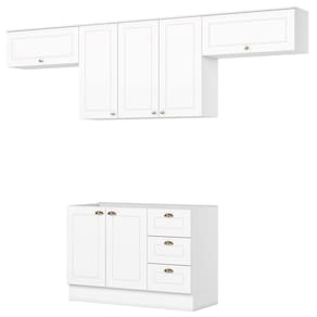 Cozinha Modulada 4 Pecas 280 Cm Ce757 Americana Branco Henn