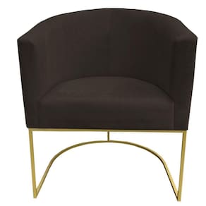 Poltrona Paola Base De Ferro Sued Marrom D`classe Decor