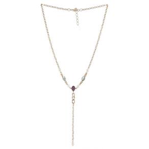 Colar Armazem Rr Bijoux Gravatinha Cristais Coloridos