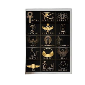 Quadro Decorativo Símbolos Egípcios 45X34CmVidro Branca