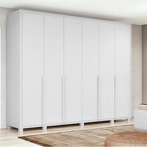 Guarda Roupa Casal Ambiente Imperatore 3 Portas Branco Brilho com Pés – Lopas