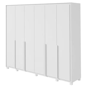 Guarda Roupa Casal Imperatore 6 Portas Branco Brilho com Kit Sapateira e Pés – Lopas
