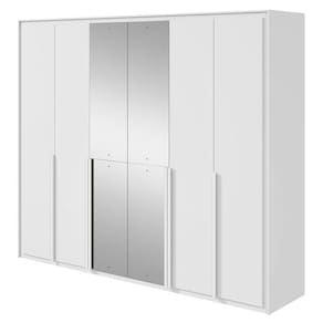 Guarda Roupa Casal Imperatore 6 Portas Branco Brilho com Kit Sapateira e Espelho – Lopas