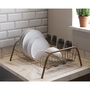 Escorredor de Louças Cama Isabela com Porta Copos Dourado