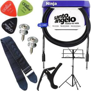 Kit Cabo P10 Ninja Santo Angelo 3M Com Partitura Acessórios
