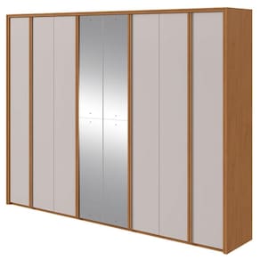 Guarda Roupa Casal Ergon 8 Portas Amêndoa Clean Off White com Espelho – Lopas
