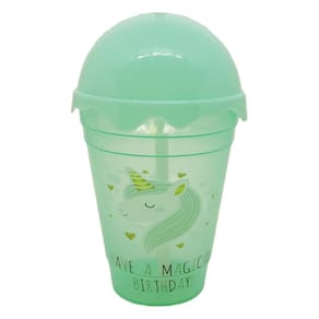 Copo Twister Shake Unicórnio 450 Ml Wincy Tampa E Canudo