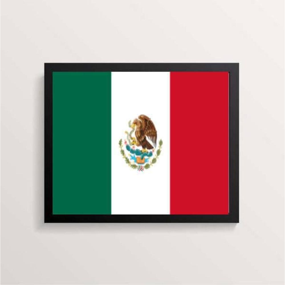 Quadro Decorativo Bandeira México 45X34Cm
