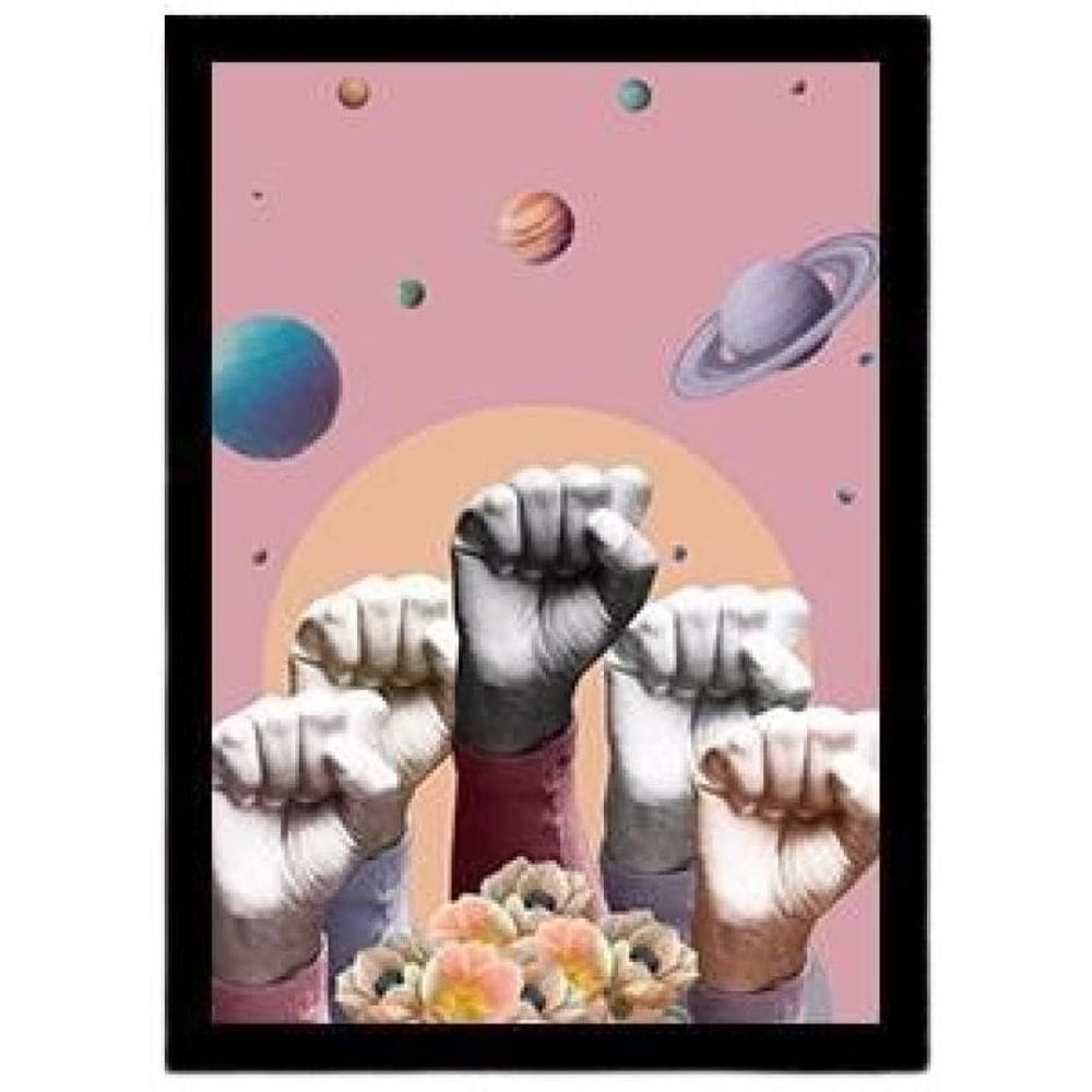 Quadro Decorativo Força Do Universo Com Vidro 24X18Cm