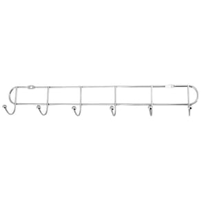 Kit 4 Cabides De Parede Inox Com 6 Ganchos 35Cm Organizador