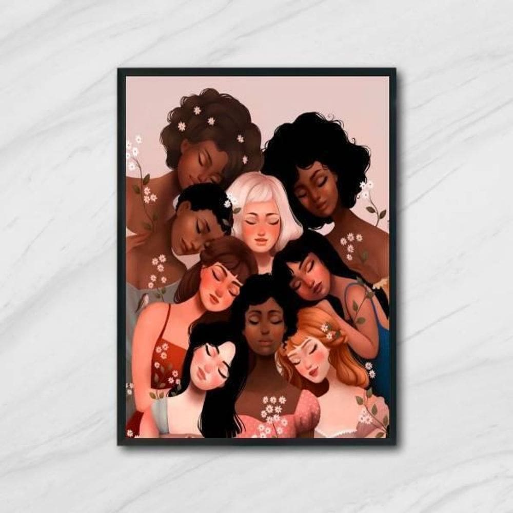 Quadro Decorativo Beleza Humana Moldura Preta 24X18Cm