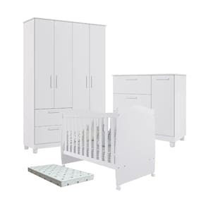 Quarto Bebe Completo Dorabelly Juju MDF + Colchão Americano