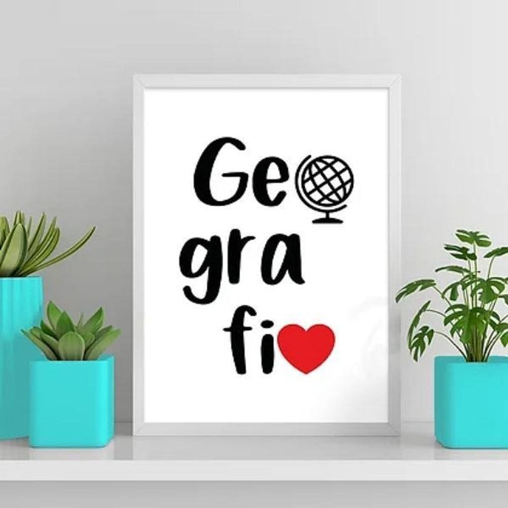 Quadro Decorativo Profissão Geografia 45X34Cm