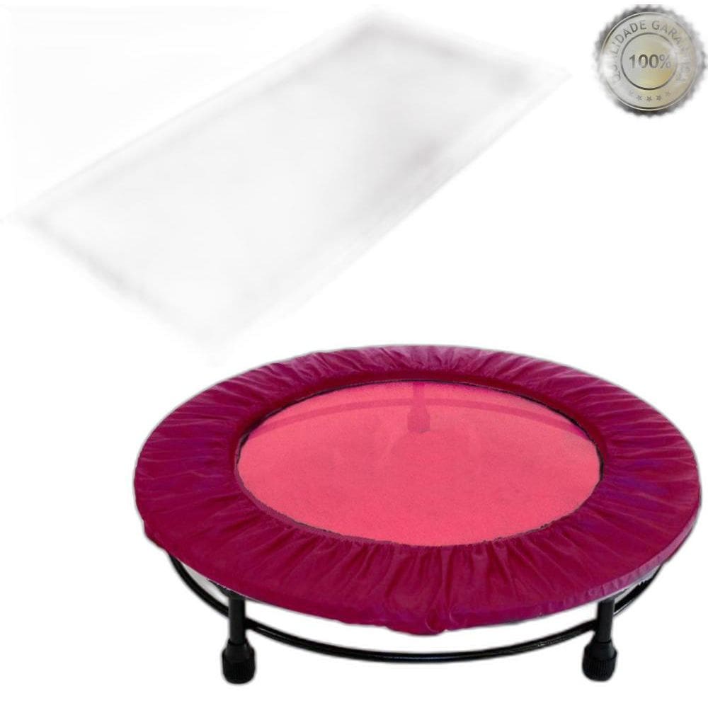 Cama Elástica Mini Jump Rosa + Capa + Colchonete 90x45x2cm