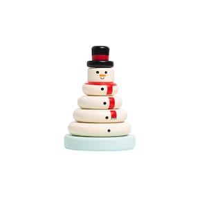 Conjunto de brinquedos empilháveis Pearhead Christmas Snowman para crianças