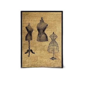 Quadro Modelos Manequim De Costura 24X18Cm Moldura Preta