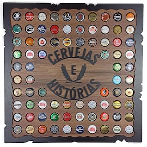 Quadro Porta Tampinhas - Cervejas Historias Nogal Decoração