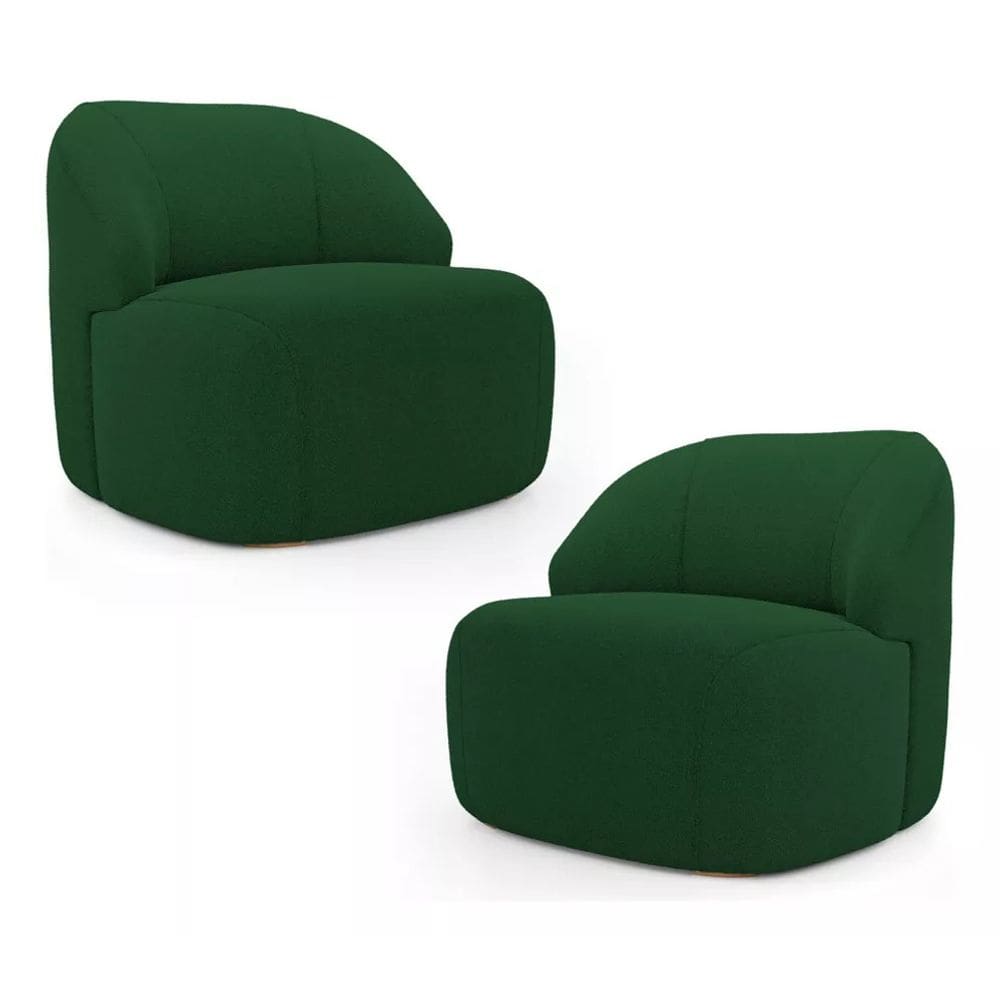 Kit 2 Poltronas Organica Eloa Boucle Verde - Londrilar