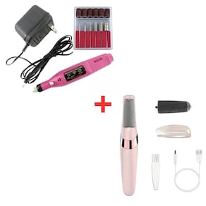 Kit Lixadeira Unha Eletrica Profissional Motor Bivolt E Removedor De Calos Esfoliador Para Os Pés USB