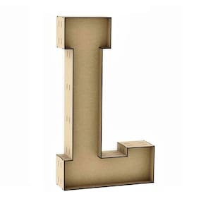 Letra Caixa Grande L Mdf 90Cm De Altura Decoração Festa