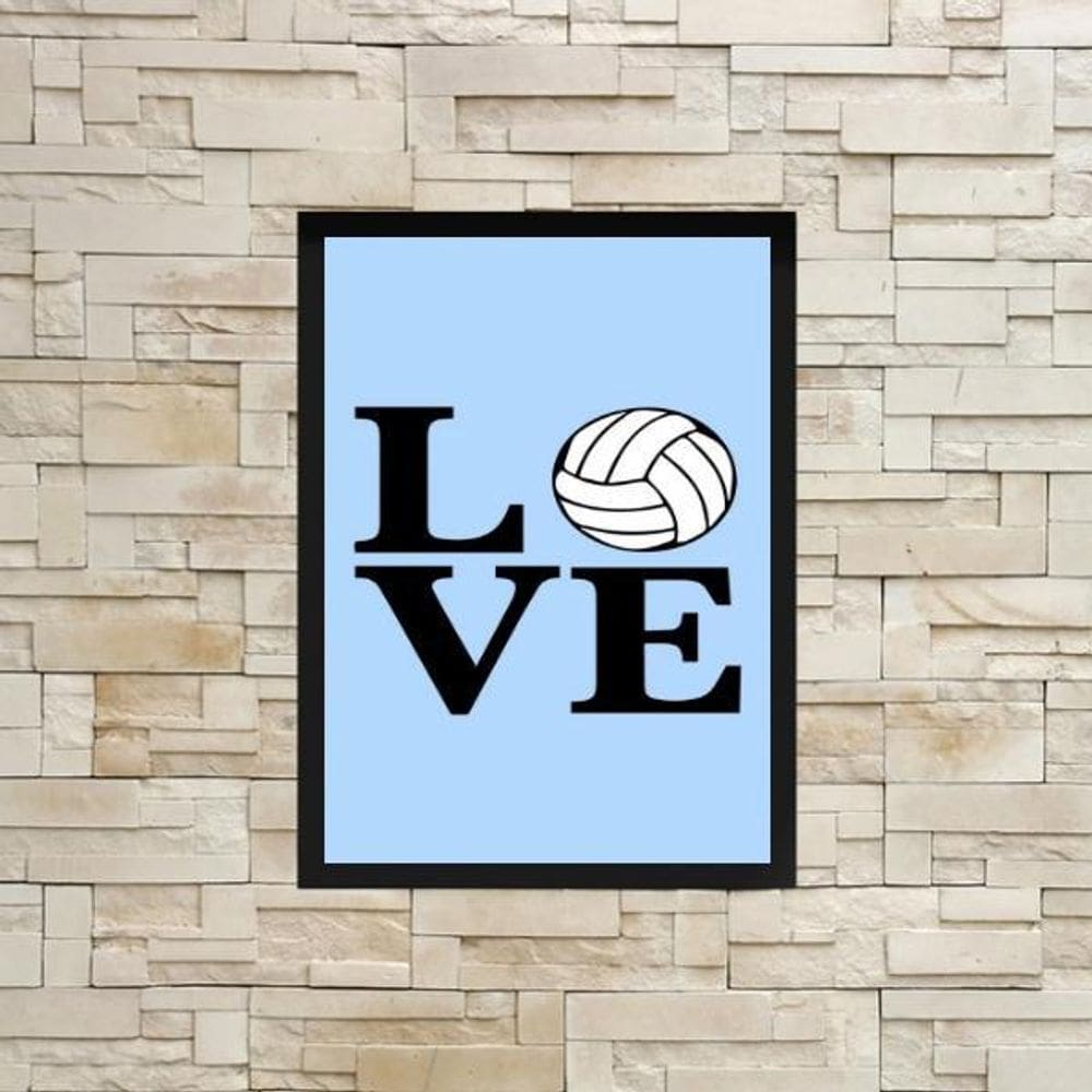 Quadro Decorativo Love Bola Volei 24X18Cm