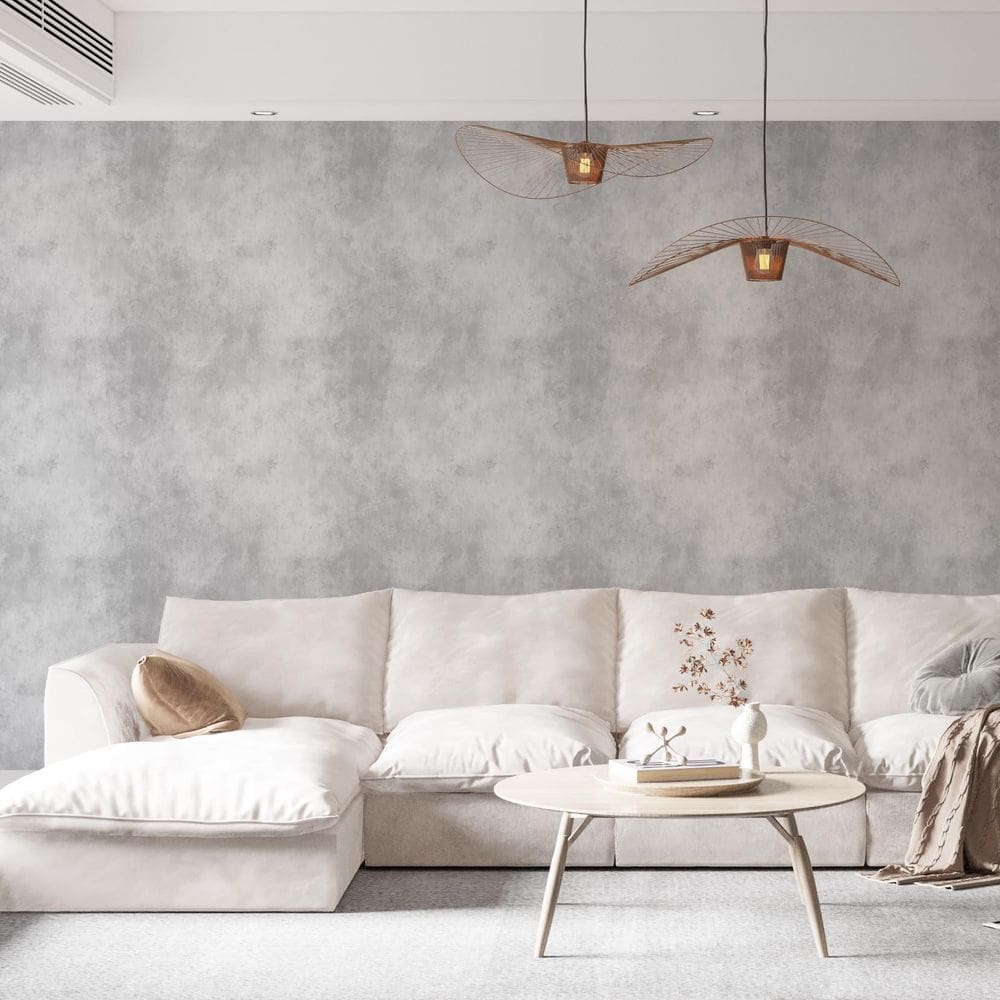 Kit 4 Rolos Papel De Parede Adesivo Cimento Queimado 3,0M