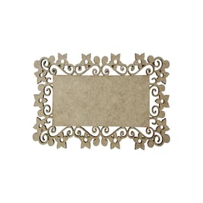 Placa Mdf Cru Artesanato Design Arabesco Flores 35Cm